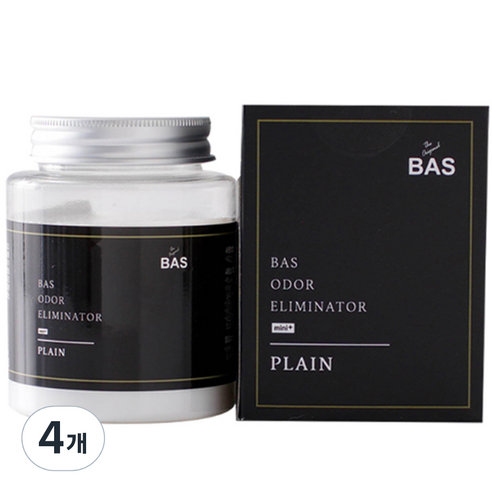 BAS 차량용 생활 탈취제 미니 플러스 플레인 무향, 1개, 4개