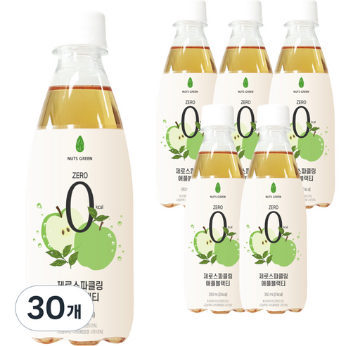 넛츠그린 제로스파클링 애플블랙티, 350ml, 30개