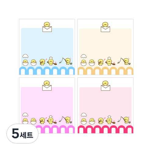 마켓노트 병아리 떡메모지 100p x 4종 세트, 5세트