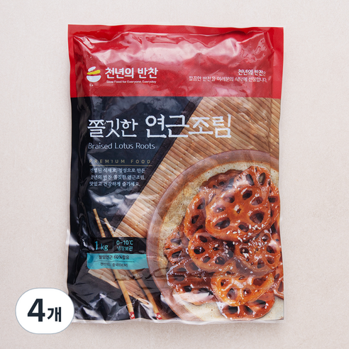 천년의반찬 쫄깃한 연근조림, 1kg, 4개
