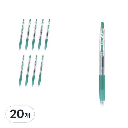 파이롯트 쥬스 젤잉크펜 0.5mm LJU-10EF, 그린, 20개