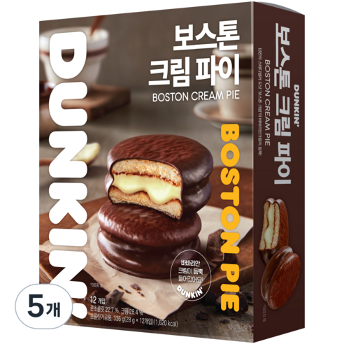 던킨도너츠 보스톤 크림 파이 12p, 336g, 5개