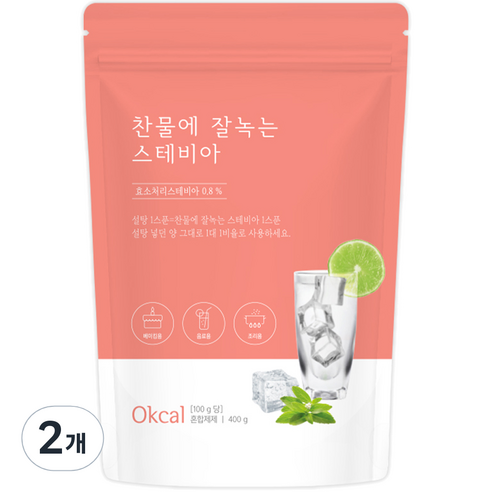 자연지애 찬물에 잘녹는 스테비아 설탕, 400g, 2개