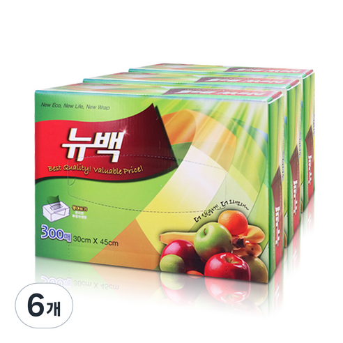 뉴랩 위생백 30 x 45 cm, 대(L), 300개입, 6개