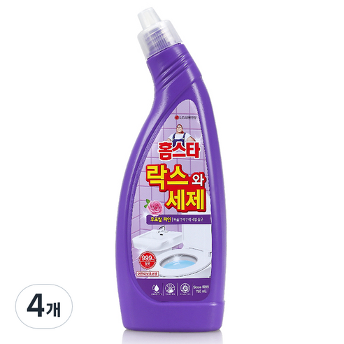 홈스타 락스와세제 후로랄파인, 750ml, 4개