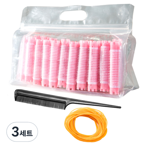 셀리본 헤어볼륨 롤스타 뿌리 볼륨펌 매직찍찍이 롯드 3호 세트, 3세트, 랜덤발송(롯드)