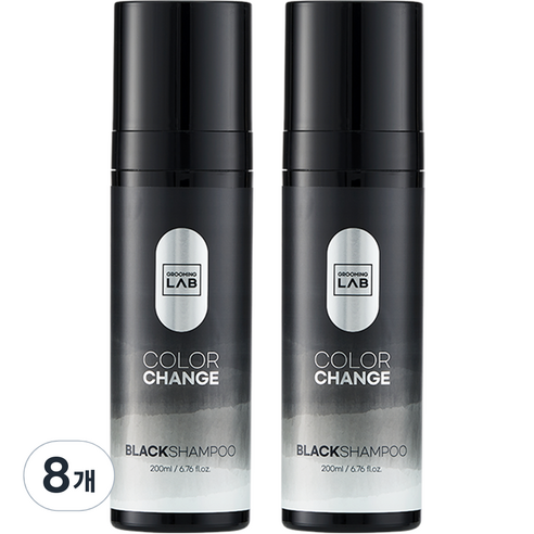 그루밍랩 컬러체인지 새치 염색 블랙 샴푸, 200ml, 8개