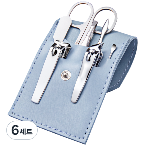 리빙홈디테일 휴대용 손톱깍이 7종 세트, 6세트, 블루
