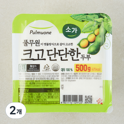 풀무원 크고 단단한 두부, 500g, 2개 채소 Best Top5