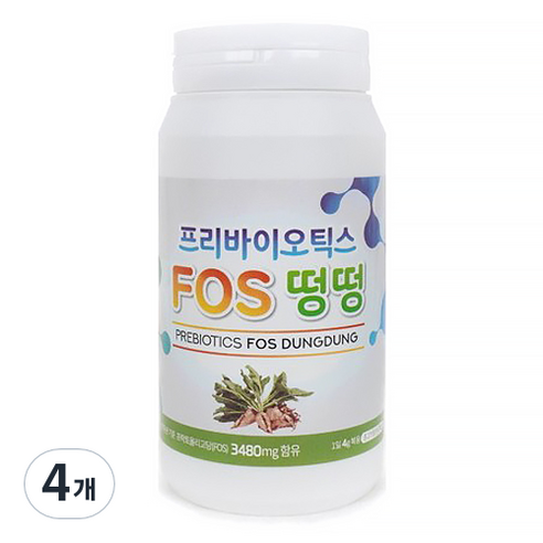 유정룡효소과학 프리바이오틱스 FOS 떵떵 유산균, 4개, 240g