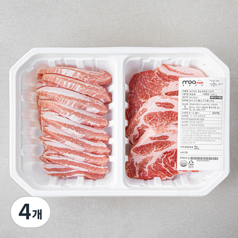 모아미트 보리먹인 목살 항정살 반반팩 (냉장), 1kg, 4개