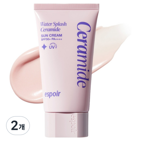 에스쁘아 워터스플래쉬 선크림 세라마이드 SPF50+ PA++++, 2개, 50ml