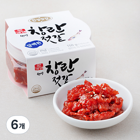 한성기업 창란 젓갈, 150g, 6개