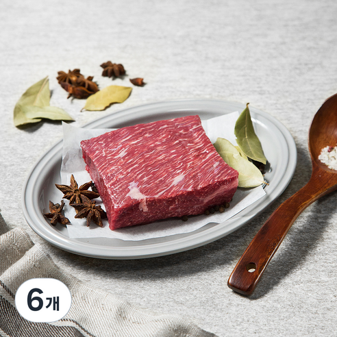 건화 1+ 한우 양지 국거리용 덩어리 (냉장), 300g, 6개