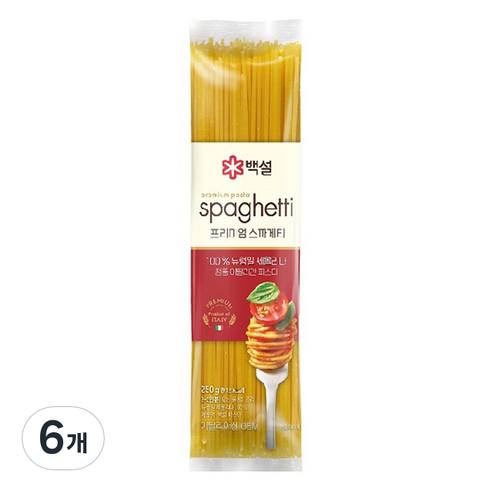 백설 스파게티면, 250g, 6개