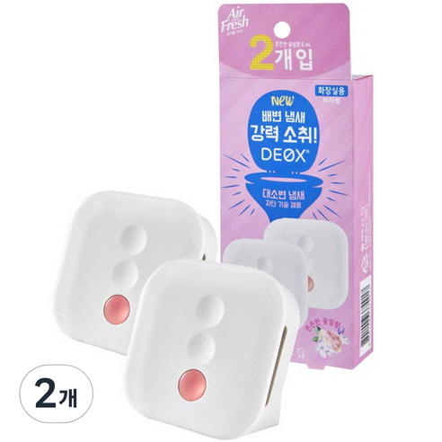 에어후레쉬 데옥스 화장실용 비치형 방향제 은은한 꽃잎향 2p, 12ml, 2개, 꽃향