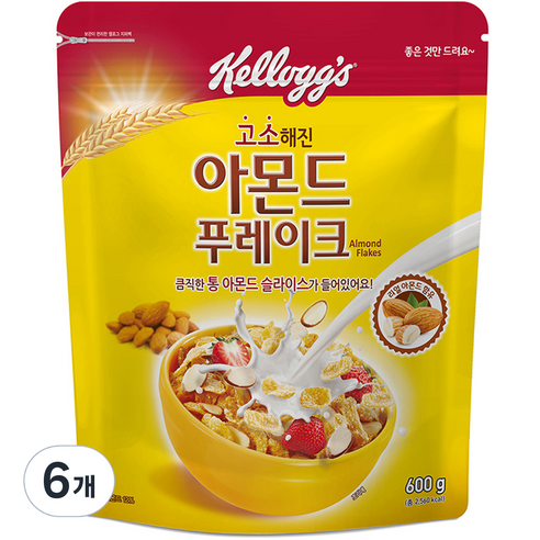 켈로그 아몬드 푸레이크, 600g, 6개