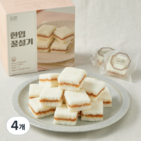 떡편 갓 만든 한입 꿀설기, 40g, 15개입, 4개
