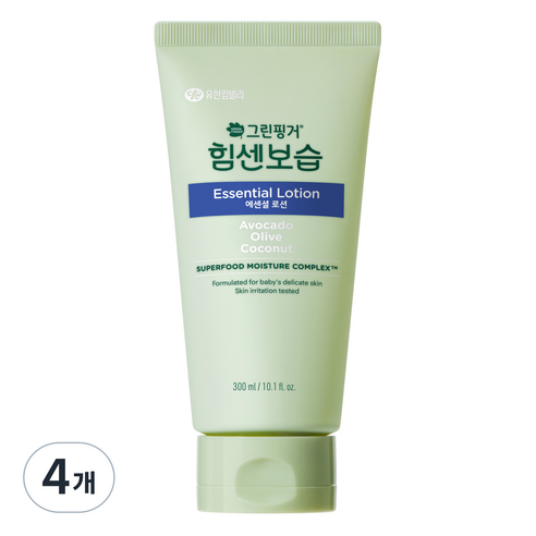 그린핑거 힘센보습 에센셜 대용량 로션 오렌지그린티향, 300ml, 4개