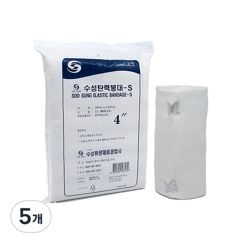 수성 탄력 붕대 S, 12개입, 5개
