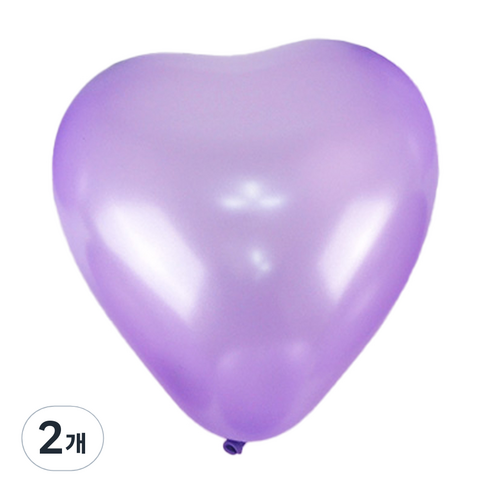 파티쇼 하트모양 풍선 펄 15cm 100p, 라이트라벤다, 2개