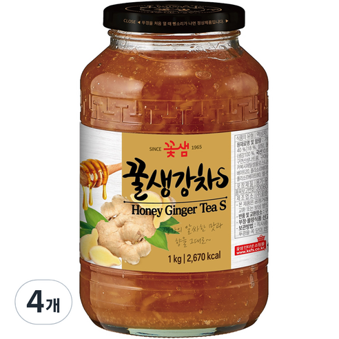 꽃샘식품 꿀생강차 S, 1kg, 1개입, 4개