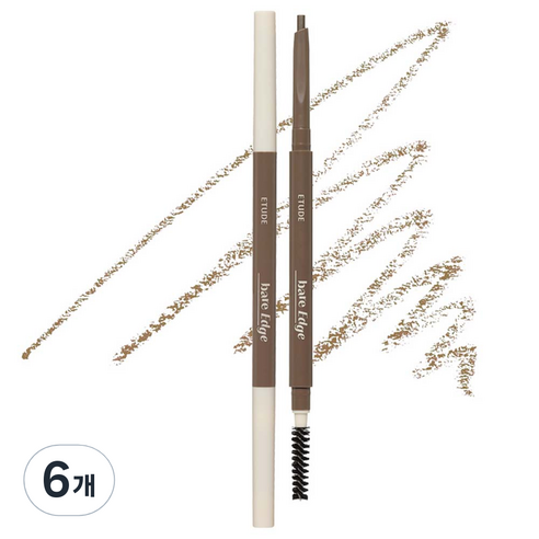 에뛰드 베어 엣지 슬림 브로우 0.1g, 04 라이트 브라운, 6개