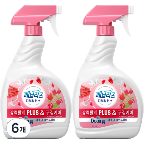 페브리즈 강력탈취 플러스 섬유탈취제 본품, 880ml, 6개, 다우니 에이프릴향