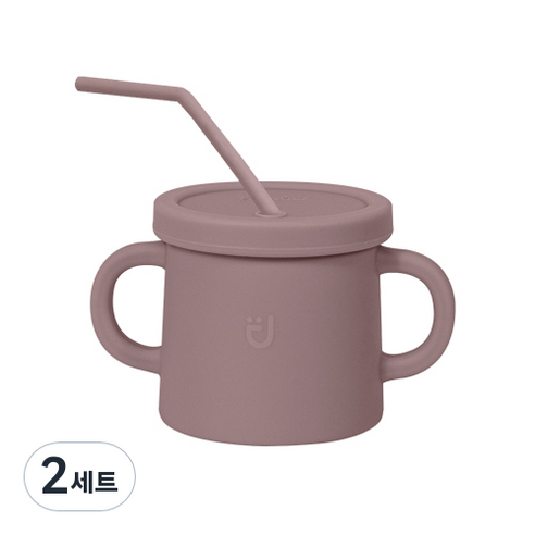 블루마마 모아컵+뚜껑+빨대 세트, 핑크, 2세트