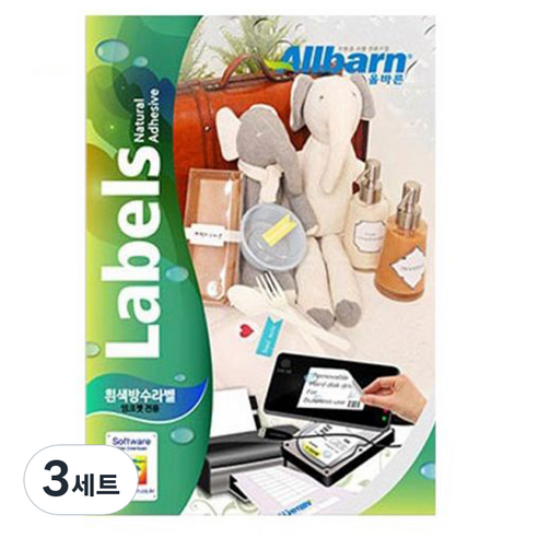 [올바른] 흰색방수라벨 (잉크젯용) -(원형6칸), 6칸, 75개