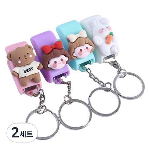 모닝셀러 손바닥안에 들어오는 미니 스테이플러 4종 세트, 캐릭터, 2세트