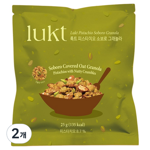 룩트 피스타치오 소보로 그래놀라, 25g, 2개