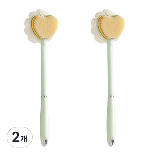 알로데 하트 바디바디 샤워브러쉬, TYPE03 그린(브러쉬), 2개입, 2개