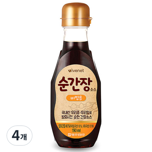 아이배냇베베 순간장 소스 190ml, 비빔용, 4개