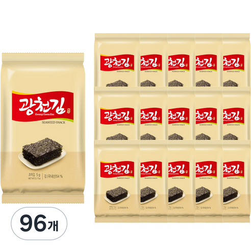 광천김 도시락 김, 5g, 96개