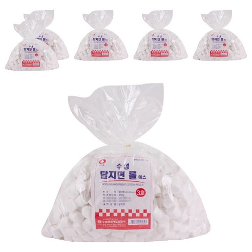 수성메디칼 탈지면 롤 에스 3호 450g, 6개