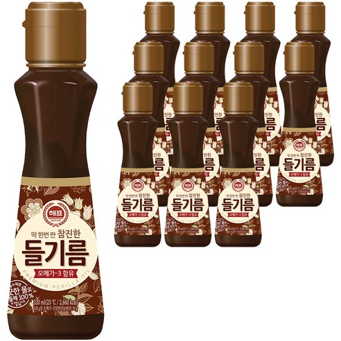 해표 참진한 들기름, 320ml, 12개
