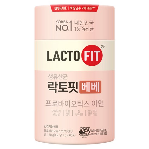 락토핏 베베 유산균 60포, 120g, 2개