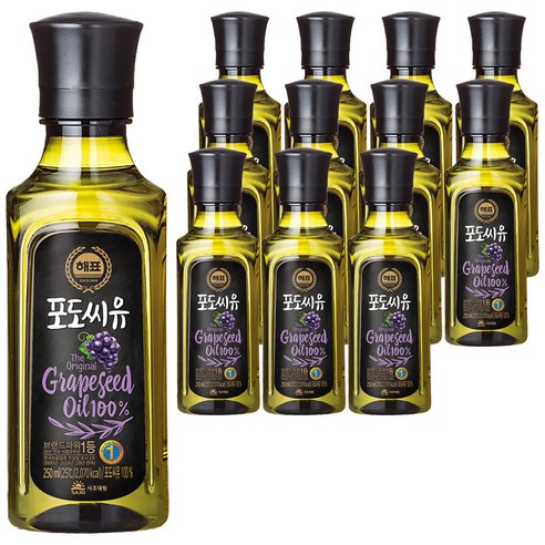 해표 포도씨유, 250ml, 12개