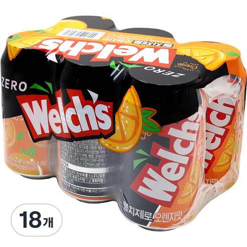 웰치스 제로 오렌지 355ml, 18개