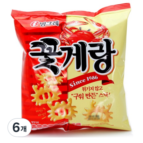 빙그레 꽃게랑, 143g, 6개