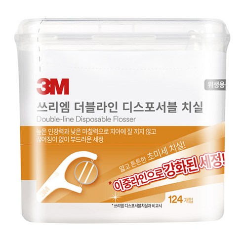 쓰리엠 디스포서블 치실 벌크 더블라인, 2cm, 124개입, 1개