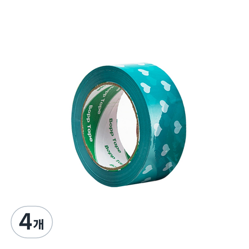 에이러블 포장용 박스테이프 45mm x 100m B0210, 6 블루하트, 4개