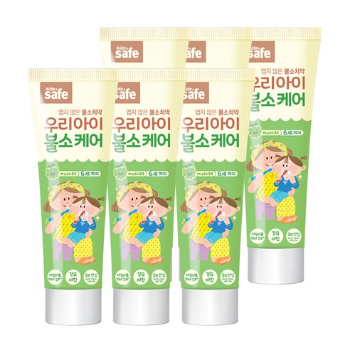 키즈세이프 우리아이 불소케어 치약 1~6세, 60g, 6개