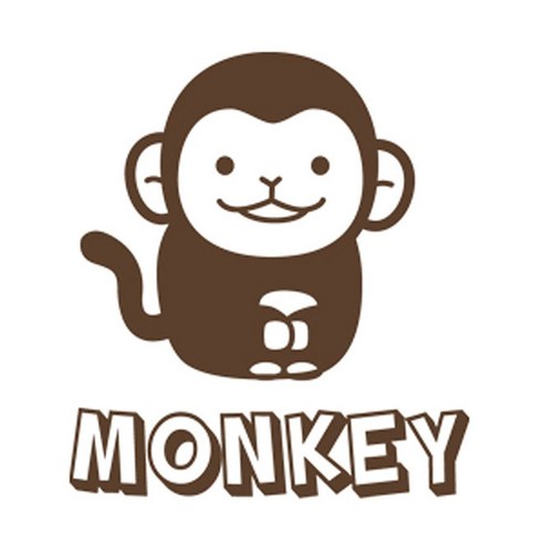 디자인수풀 그래픽스티커 동물농장, 원숭이(초코브라운