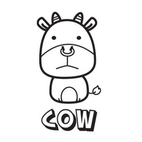 디자인수풀 그래픽스티커 동물농장, 소(블랙
