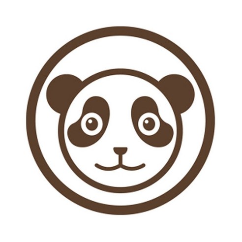 디자인수풀 그래픽스티커 심플, 팬더(초코브라운