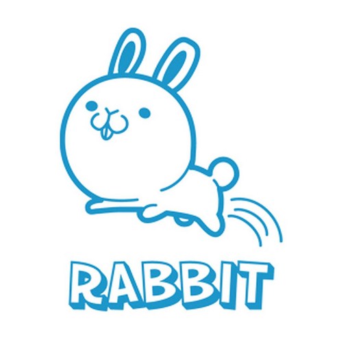 디자인수풀 그래픽스티커 동물농장, 토끼(스카이블루