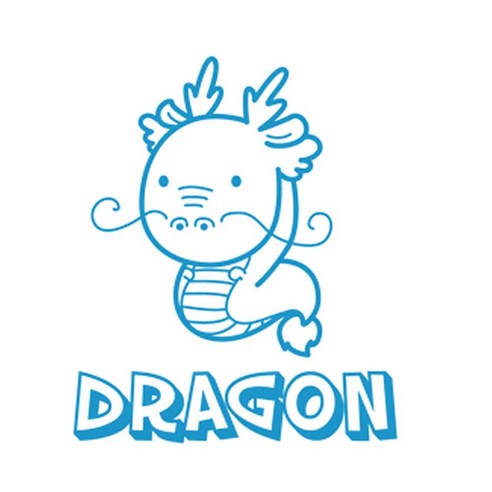 디자인수풀 그래픽스티커 동물농장, 용(스카이블루