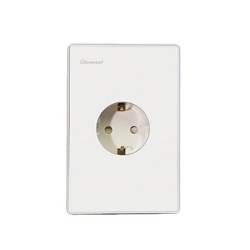 민무늬 콘센트1구+매입보조대포함, 화이트, 1개